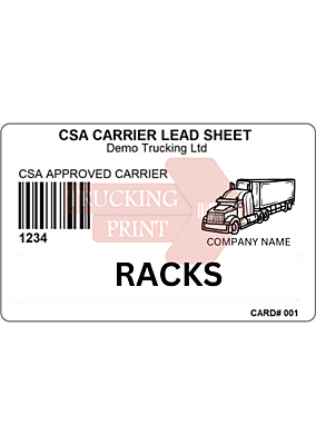 CSA Lead Sheet (Racks)
