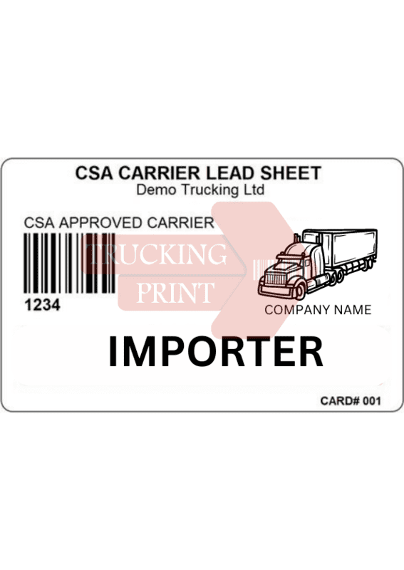 CSA Lead Sheet (Importer)