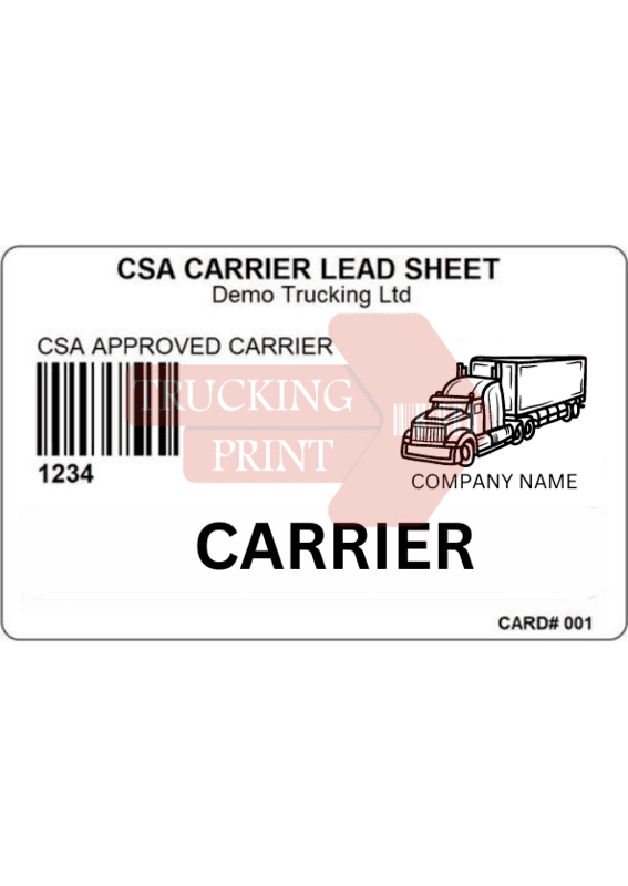 CSA Lead Sheet (Carrier)